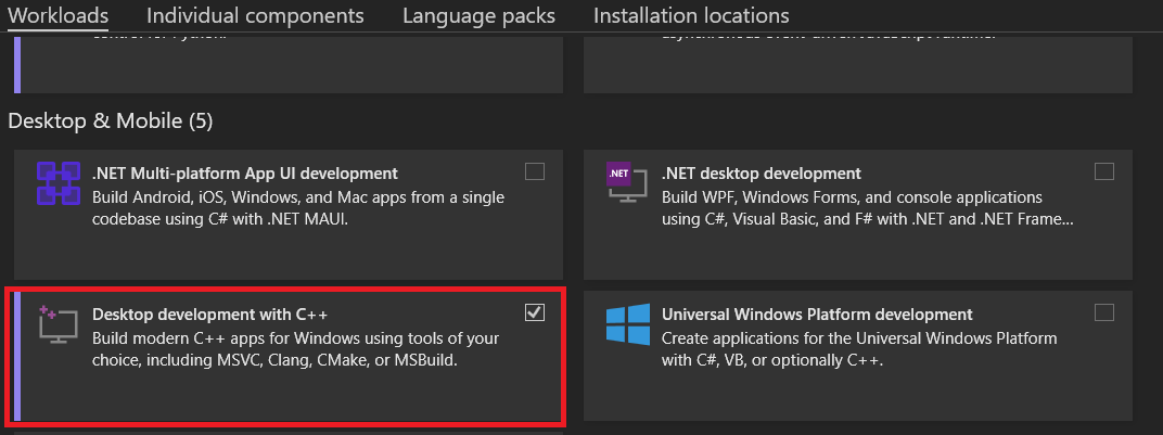 Visual Studio Installation